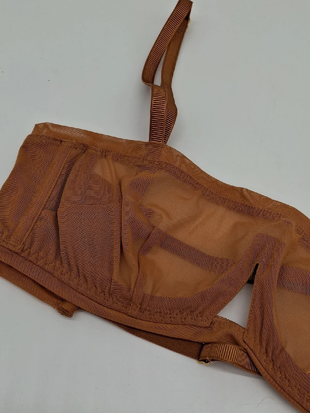 Free People We Are HAH Wired Mesh Bra Brown Sugar B-Cup